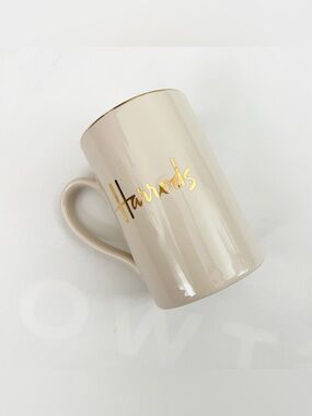 Vintage Harrods Gold and Cream Porcelain Coffee Tea Mug